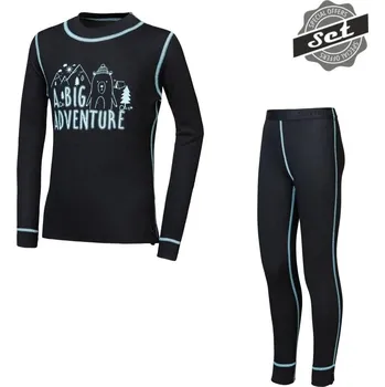 SENSOR DOUBLE FACE SET ADVENTURE dětský triko dl.rukáv + spodky černá prádlo