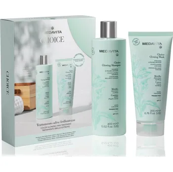 Kosmetická sada Medavita Choice Medavita Choice Glowing Shampoo pečující šampon pro lesk a hebkost vlasů 400 ml + Medavita Choice Glowing Mask pečující maska pro lesk a hebkost vlasů 200 ml kosmetická sada