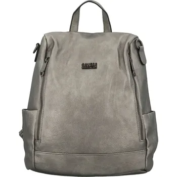 Stylový dámský koženkový kabelko/batoh Trinida new, stříbrný