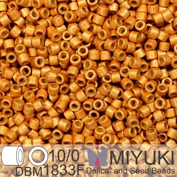Prsten Korálky Miyuki Delica 10/0. Barva Duracoat Galvanized Matte Yellow Gold DBM1833F. Balení 5g.
