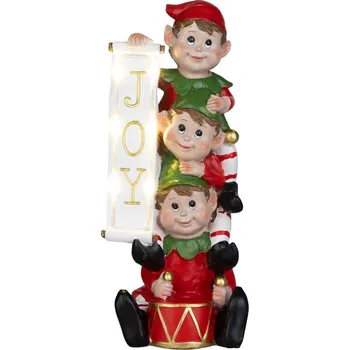 Vánoční dekorace Dekorácia MagicHome Vianoce, vianočný škriatkovia, LED, 12.5x13.3x30.5 cm