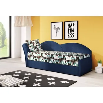 Pohovka Rozkládací válenda AGA - modrá+vzor hexagon - Alova 79 + AC 1