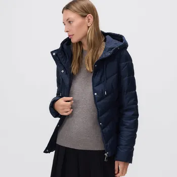 Dámský kabát Reserved - Prošívaná bunda s kapucí - tmavomodrá - TS847-59X - TS847-59X-L