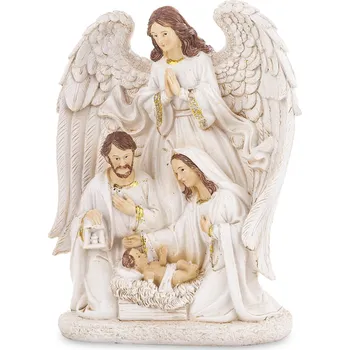 Vánoční dekorace Svatá rodina s andělem 25 cm