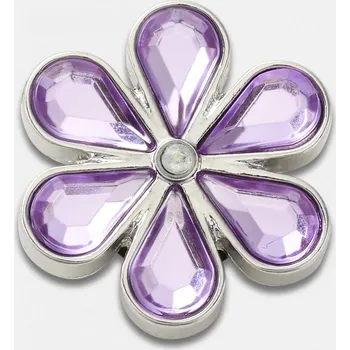 Dívčí pantofle Odznáček Jibbitz - Purple Blinged Out Daisy