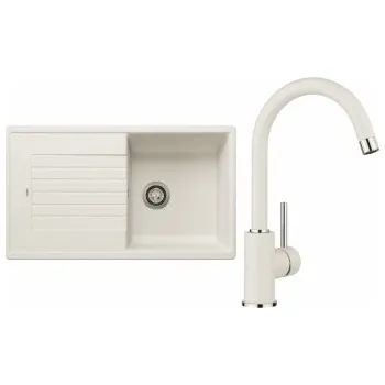 Granitový dřez Blanco Set 10-C 25 Zia 5 S Bílá soft + Mida Bílá soft