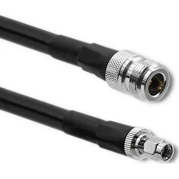 Elektrická zásuvka QOLTEC Kabel 50Ω 3m N zásuvka,RP-SMA vidlice černá