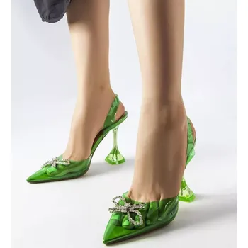 Dámské lodičky Dámské lodičky na jehlovém podpatku PM2879 Zelená - Sweet Shoes zelená 37