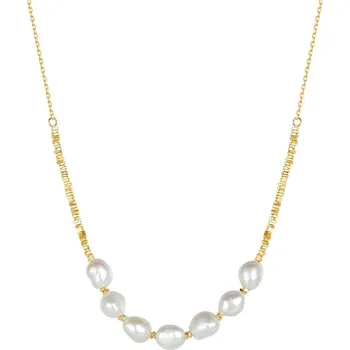Řetízek Majya Stříbrný řetízek s perlami VIVIANE pozlacený Ag/; ≤5,47 g 11661