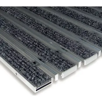 Rohožka Textilní hliníková kartáčová vstupní rohož FLOMA Alu Low Extra (Bfl-S1) - 100 x 100 x 1 cm