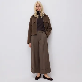 Dámské kalhoty Reserved - Kalhoty s manžetami - kávová - 581HJ-84X - 581HJ-84X-40