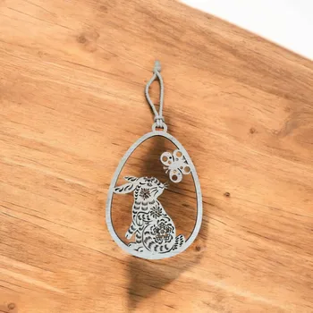 Velikonoční dekorace Dřevěné vajíčko se zajíčkem