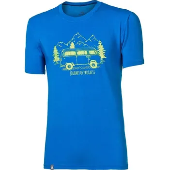 Pánské oblečení Progress Pioneer Bulli středně modrá pánské triko krátký rukáv bambus - M