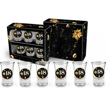 Sklenice Štamprlíky sklo - 18 narozeniny