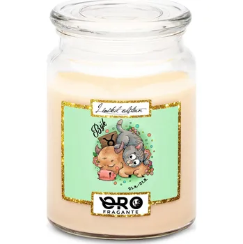 Svíčka Svíčka ve skle 500 g Kočičí znamení - Býk