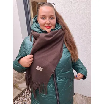 Šála Jednobarevná kašmírová šála čokoládově hnědá