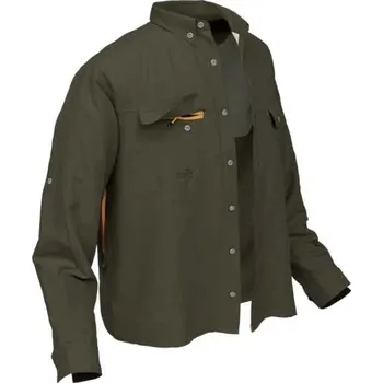 Rybářské oblečení Geoff Anderson Košile Polybrush 2 Dlouhý Rukáv Zelená - M