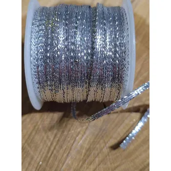 Stuha Dekorační stuha s lurexem šíře 3 mm barva stříbrná