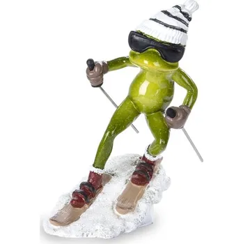 Keramická žabka - Lyžař