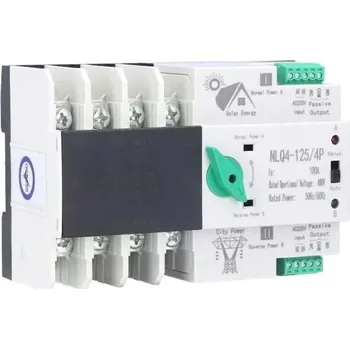 Jistič Xtend Solarmi NLQ4-125/4P Přepínač, 4P, 63A, 400V, automatické/manuální ovládání, doba přepnutí <30ms, pro FVE NLQ4-125/4P