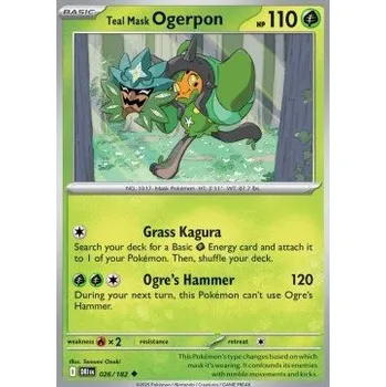 Karetní hra Pokémon DRI 026/182 Teal Mask Ogerpon - Destined Rivals Stav: Near Mint, Verze: REVERSE HOLO