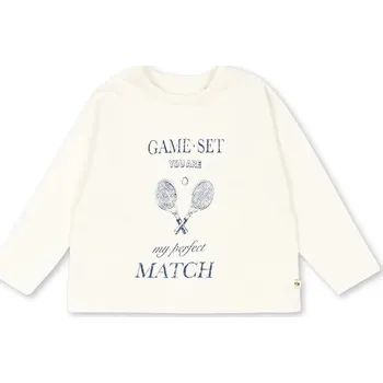 Chlapecké tričko Dětské bavlněné tričko s dlouhým rukávem Konges Sløjd LIN LS TEE GOTS bílá barva, s potiskem, KS103859 KS103859.9BYA 00X, vel. 104