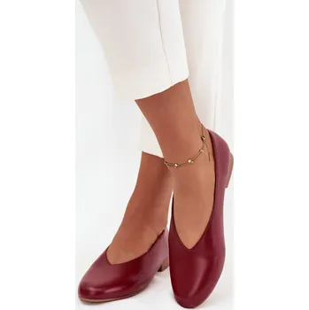 Dámské baleríny Boto Dámské baleríny z ekokůže na nízkém podpatku bordové Olyssia Boto bílá | krémová | tmavě červená 3424917