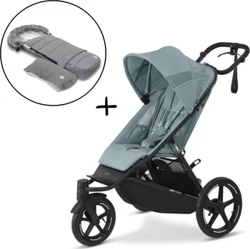 Kočárek Cybex Avi Spin Stormy Blue + fusak a rukávník JOMK Northern Grey