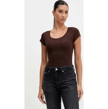 Pánské oblečení Tričko Tommy Jeans DW0DW21570 hnědá 89X, vel. S
