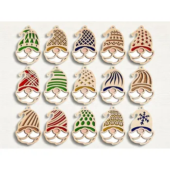 Vánoční ozdoba Dřevěné vánoční ozdoby k vybarvení – Mikuláš s čepicí