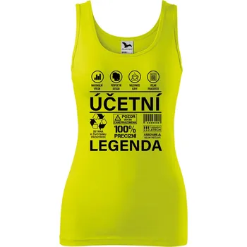 Dámské oblečení Dámské tílko s potiskem Účetní legenda Velikost: 2XL, Barva: Limetková