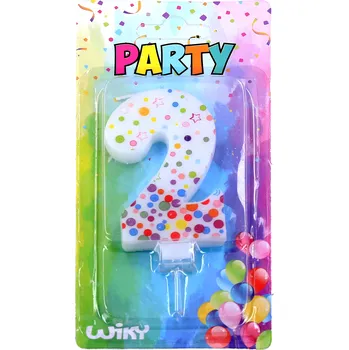 Párty svíčka číslo 2 Puntíky