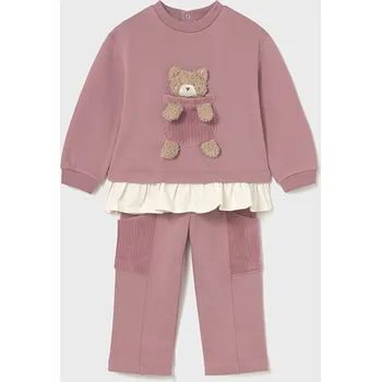 Dívčí oblečení dětská souprava s aplikací plyšového medvídka Mayoral 2843-51 velikost 92