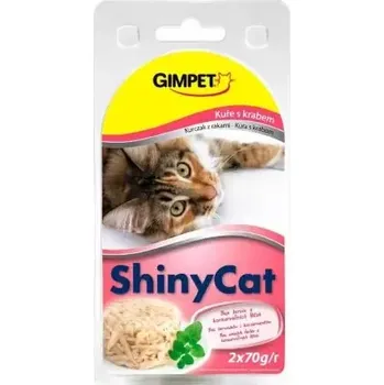 Krmivo pro kočku Gimborn konzerva SHINY CAT kuře+krab 2x70g (4002064913629)