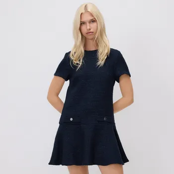 Dámské šaty Reserved - Tvídové mini šaty - tmavomodrá - 099GP-59X - 099GP-59X-XS