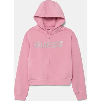 Chlapecká mikina Dětská bavlněná mikina Guess J5GQ07.KCRP0.PPYA růžová 39X, vel. 158-166