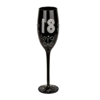 Party nádobí Výroční sklenice na šampaňské - k 18. narozeninám