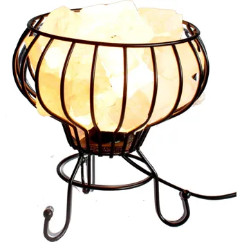 Stojací lampa Nízká industriální lampa s himálajskou solí