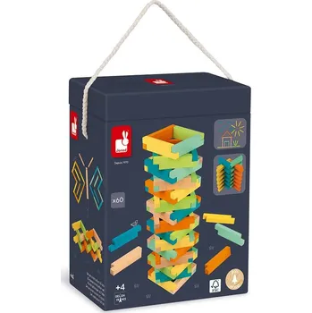 ostatní stavebnice Janod Dřevěné kreativní kostky s předlohami 60 kusů