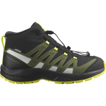 Dívčí obuv Salomon XA Pro V8 Mid CSWP J 472894 black/deep lichen dětské nepromokavé trekové boty - 39 EUR