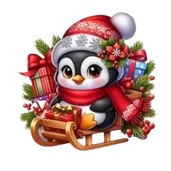 Nažehlovací obrázek - vánoční tučňák II (dva rozměry), Velikost: Malá