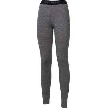 Dámské termoprádlo Progress MB SDNZ šedý melír/meruňková dámské spodky dlouhá nohavice bambus merino vlna - L