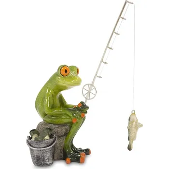 Keramická žába - Rybář