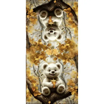 Panel- Velur na polštářek - Medvídek s medem