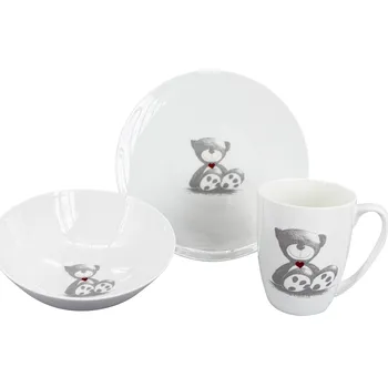 Talíř by inspire Dětský jídelní set Teddy (talíř,miska,hrnek)