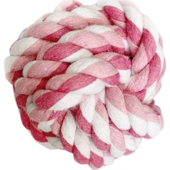 Hračka pro psa Provazový míček pro psy růžový jahodová příchuť SS