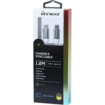 Datový kabel Kabel nabíjecí 120 cm, USB-C > USB-C 3,4A MAWAY