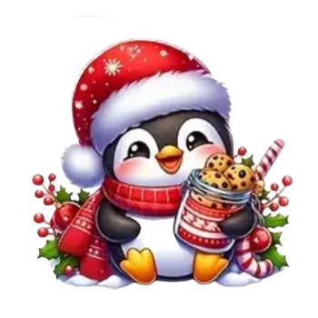 Nažehlovací obrázek - vánoční tučňák I (dva rozměry), Velikost: Malá