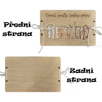 Obálka Dřevěná obálka na peníze - Dárek podle tvého přání - Nevím