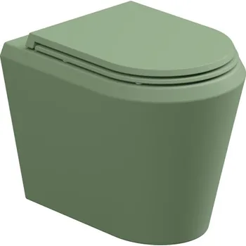 Klozet WC mísa stojící Cruise, rimless, keramická, salvia matná, CRWC01031FI